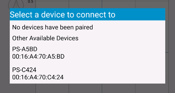 PSTouch discovered devices