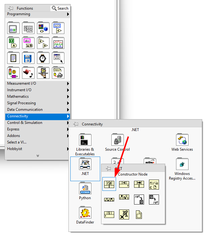 Add a .NET constructor node