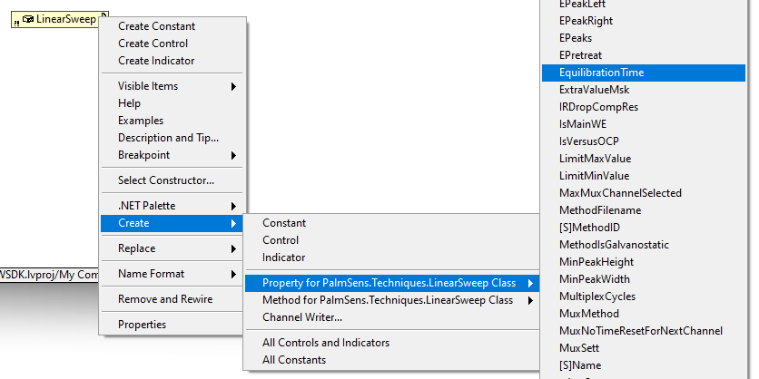 Select EquilibrationTime property
