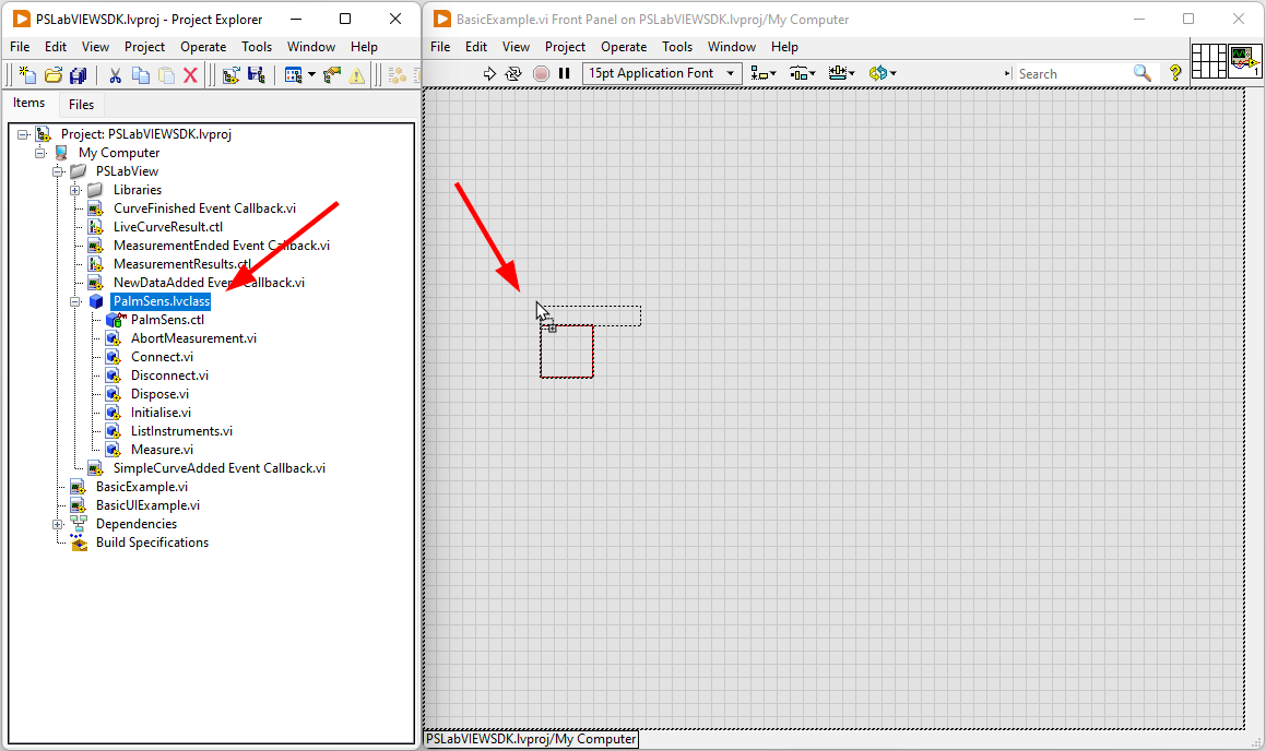 Create intance fo PalmSens class