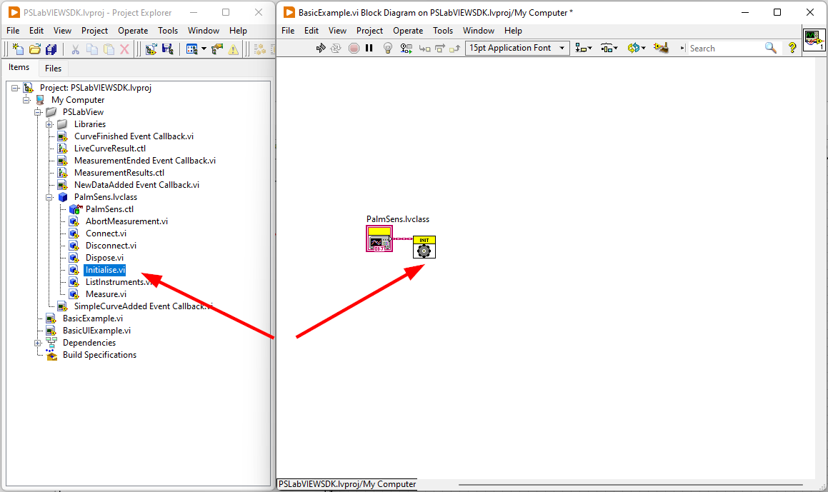 Initialize PalmSens class