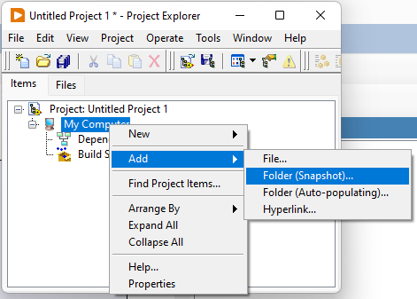 Adding the PalmSens folder