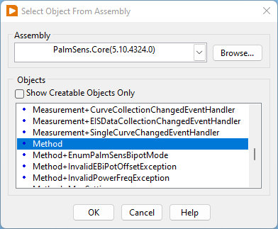 Select Method in the Select Object From Assembly window