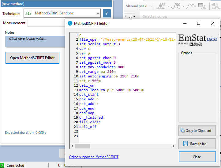 Graphical editor for MethodSCRIPT™