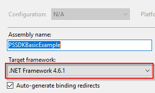 select target framework