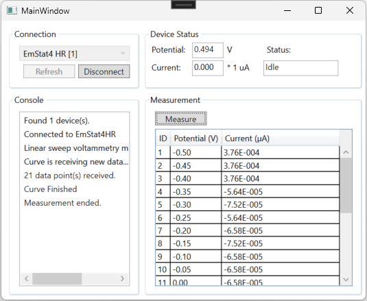 Example measurement app